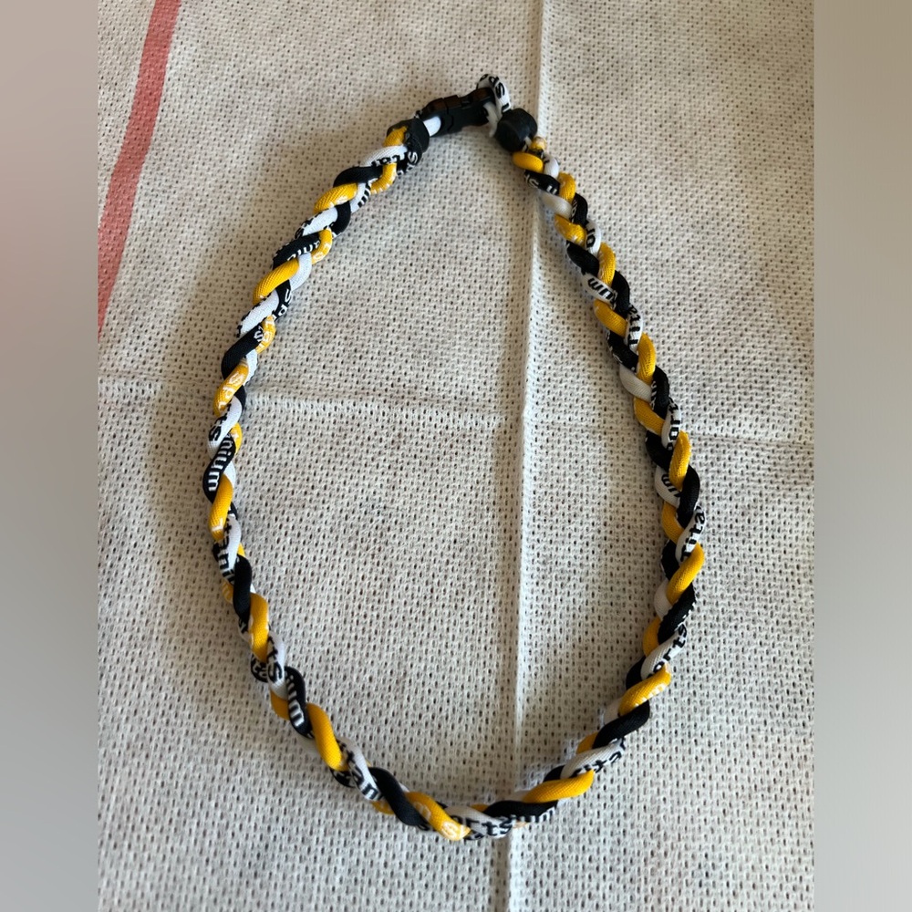 Phiten Sports Necklace Pittsburgh Steelers with two  beads strands Mardi